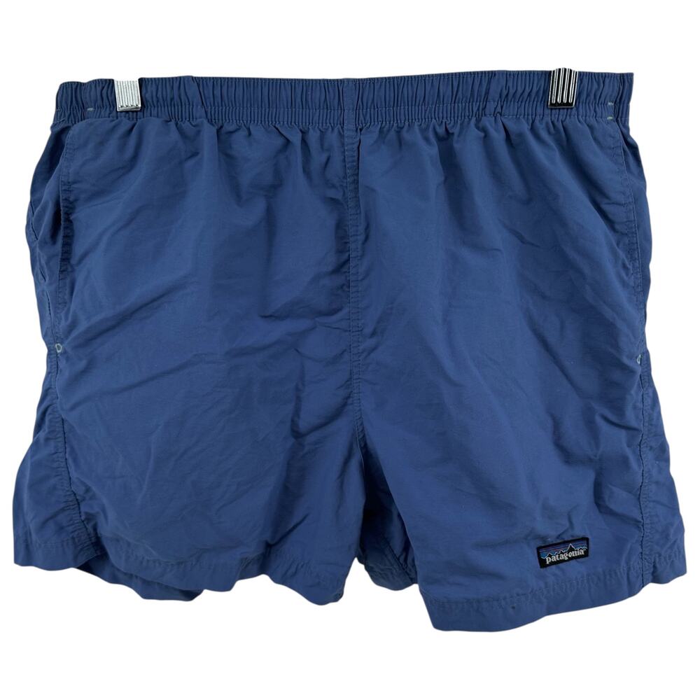 Vintage Patagonia Baggies 4" Shorts Y2K Nylon Elastic Waist Pockets Blue L